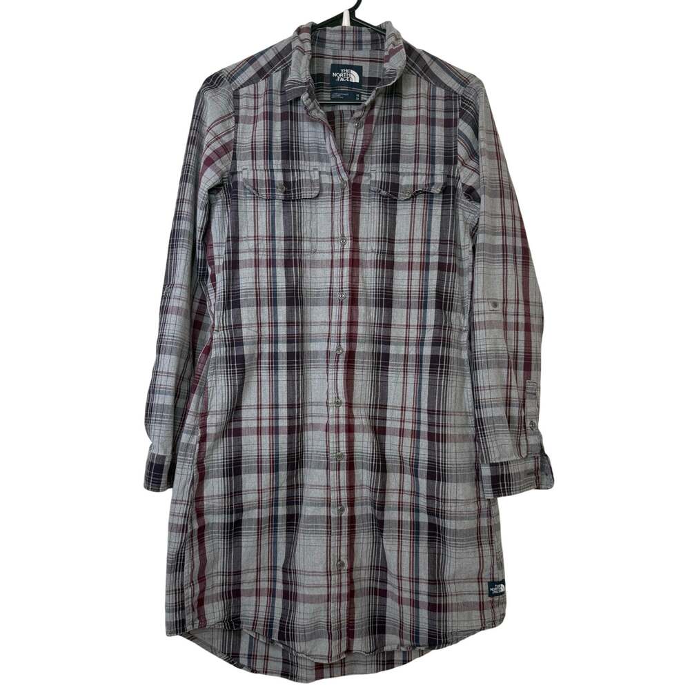 The North Face Shift Dress Women's Medium Cambridge Plaid Button Front Pockets